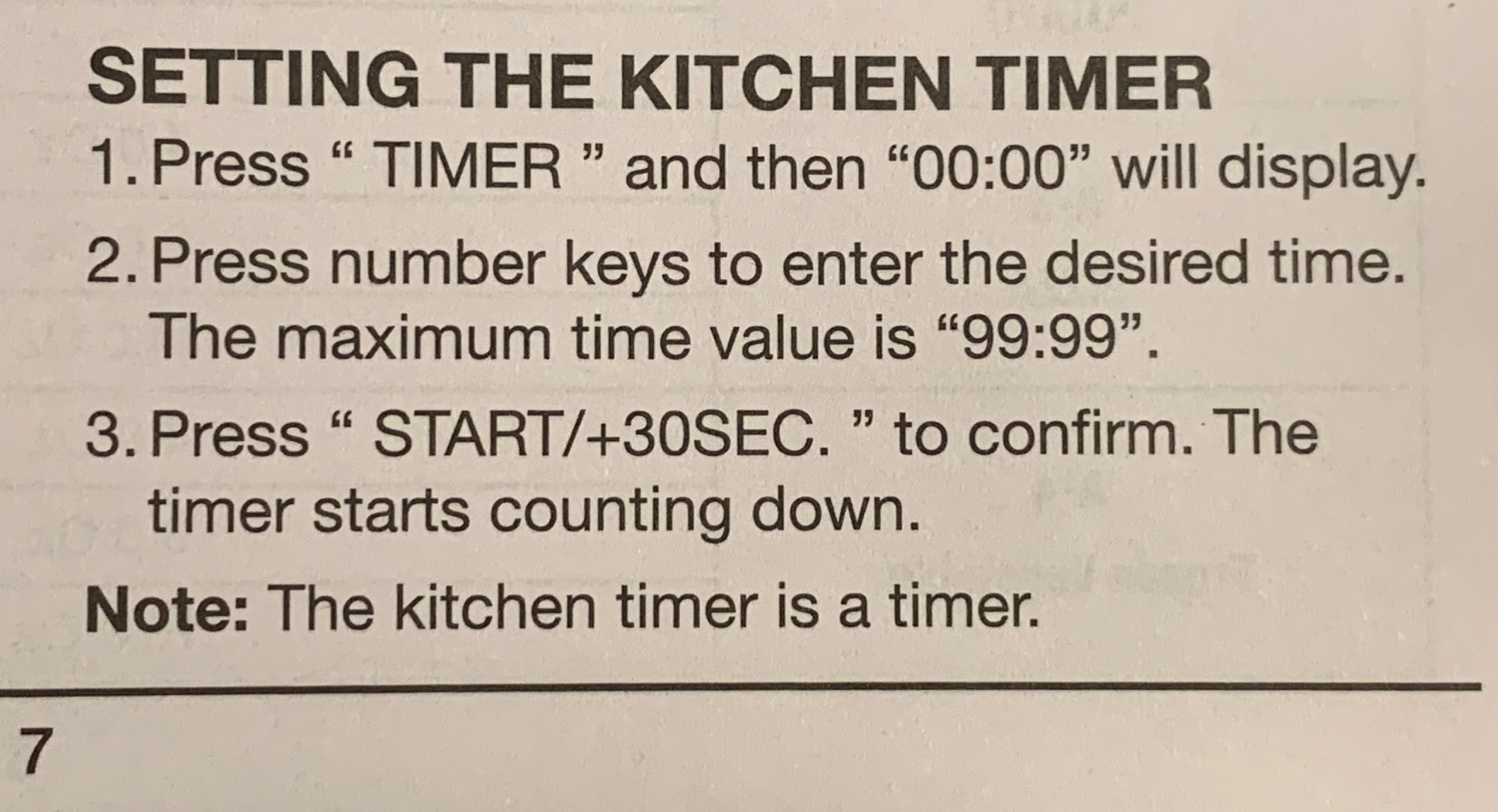 Note: The kitchen timer is a timer.
